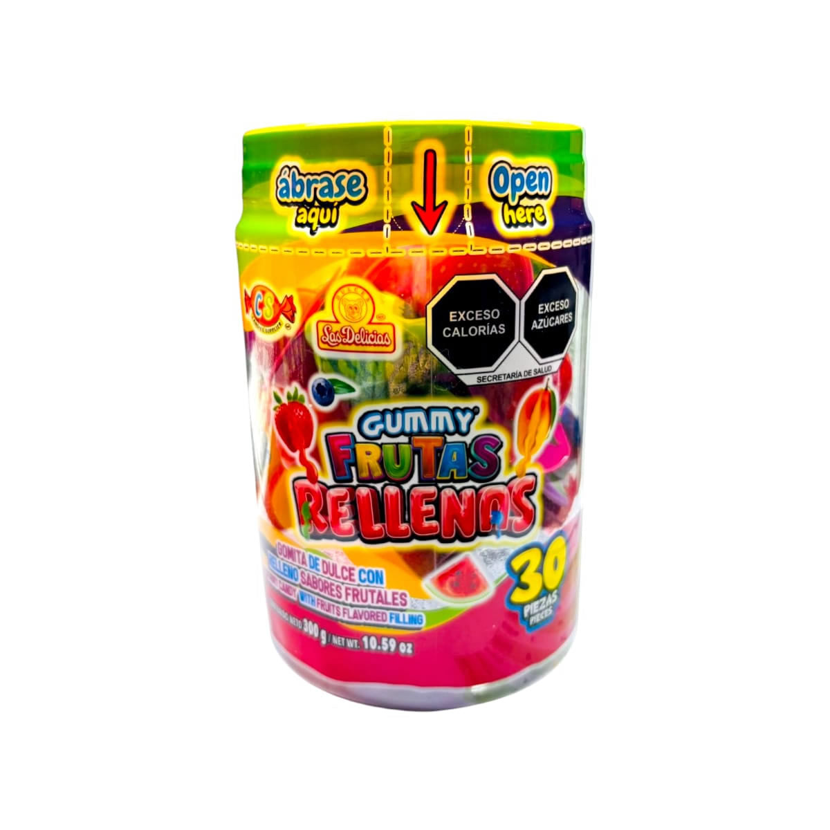 Gummy Frutas Rellenas De Sabores Frutales 30Pz Las Delicias