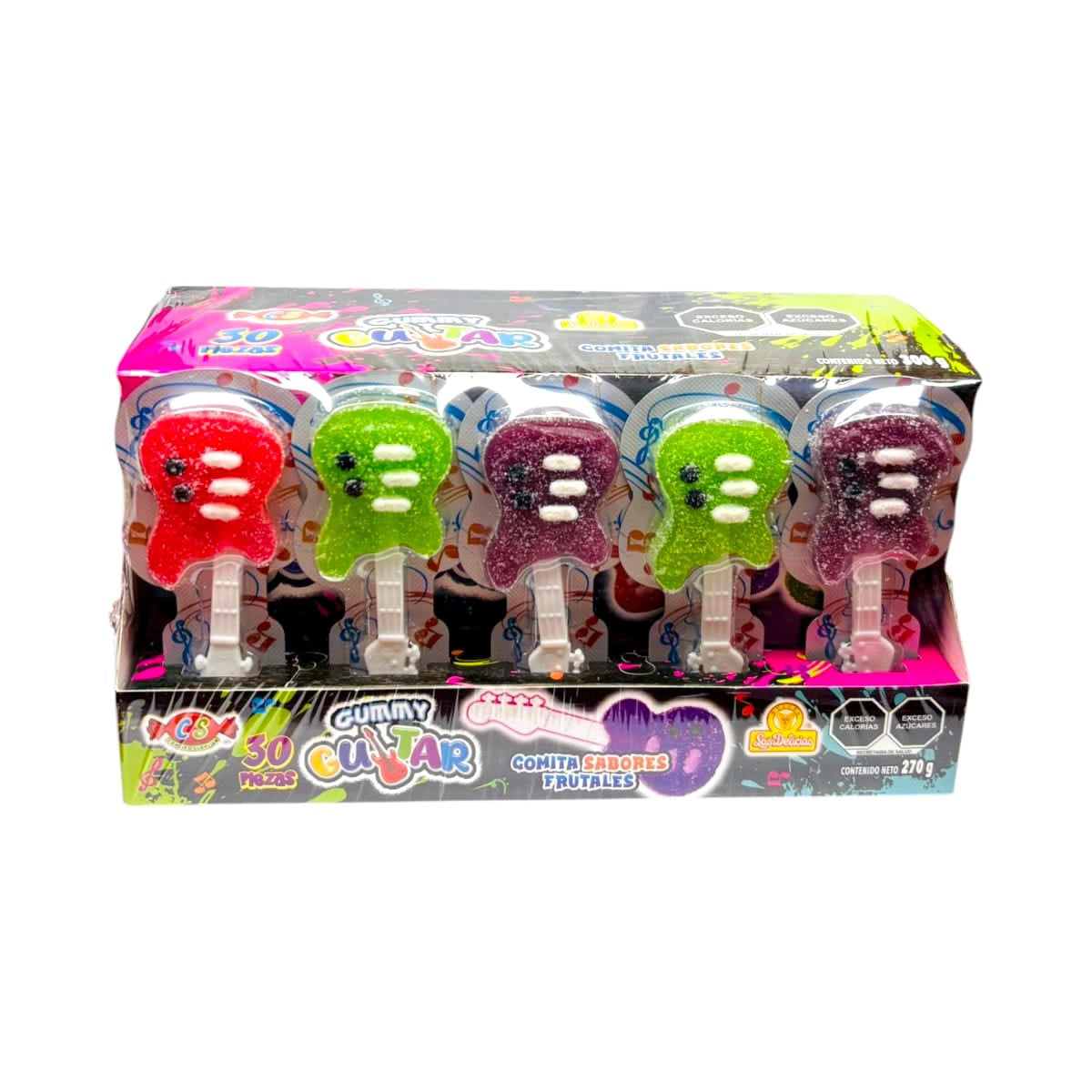Gummy Guitar Gomitas De Sabores Frutales 30Piezas Las Delicias