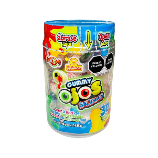 Gummy Ojos Saltones Gomita Con Relleno Frutal 30Pz Las Delicias