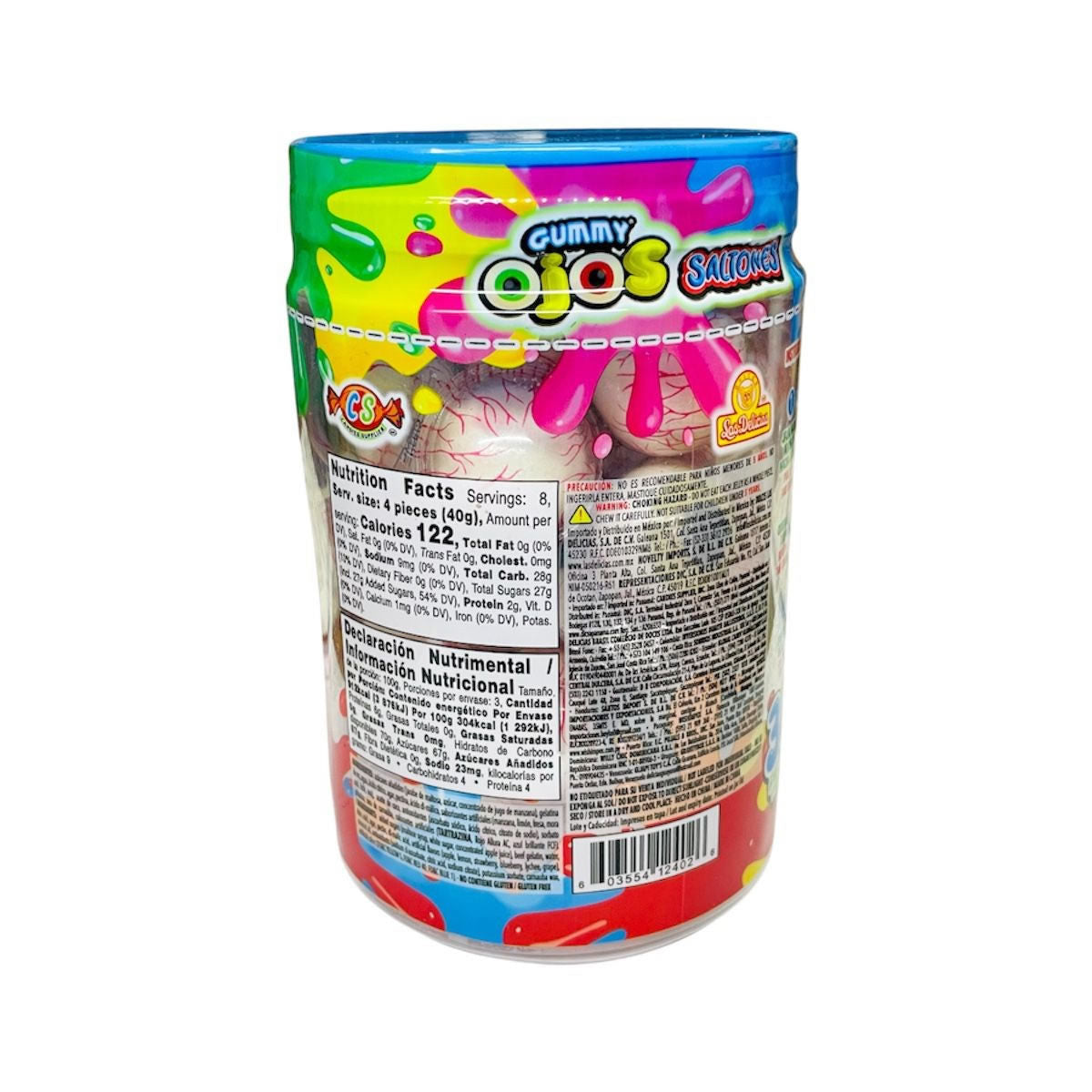 Gummy Ojos Saltones Gomita Con Relleno Frutal 30Pz Las Delicias