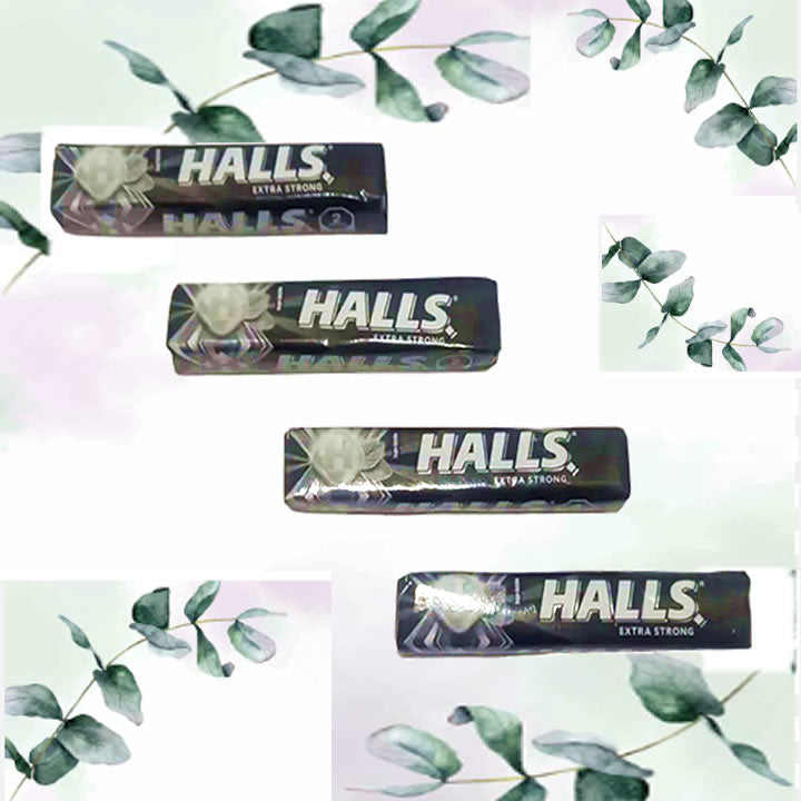Halls Extra Strong Negras Caramelo Macizo Con 12 Piezas