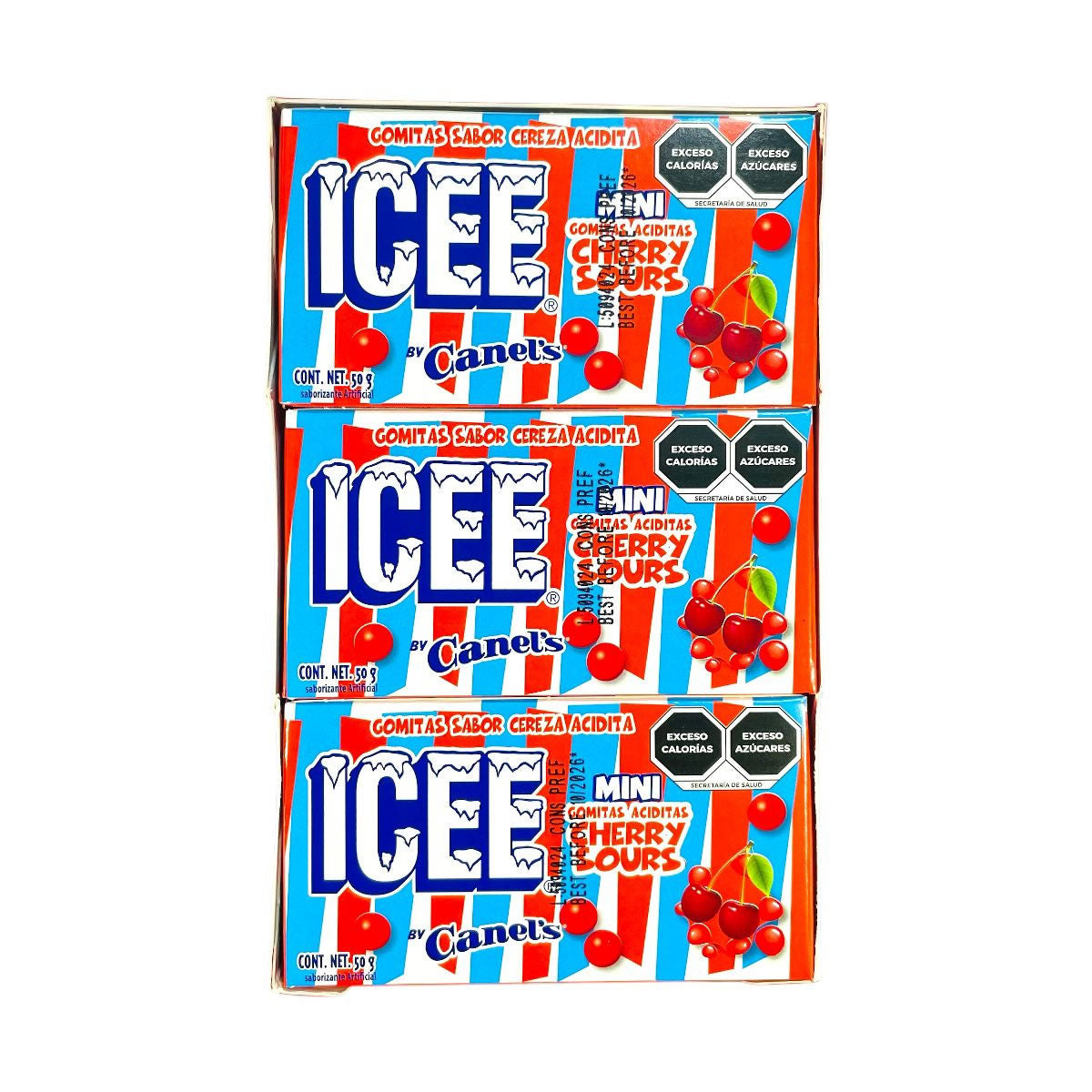 Icee Gomitas Mini Sabor Cereza Acidita 9 Piezas De 50gr C/una