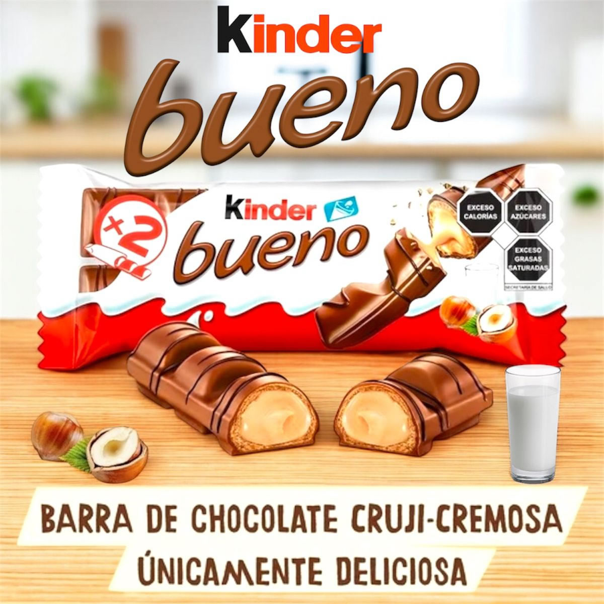 Kinder Bueno Galleta Con Relleno Cremoso A Avellanas 10 Pz
