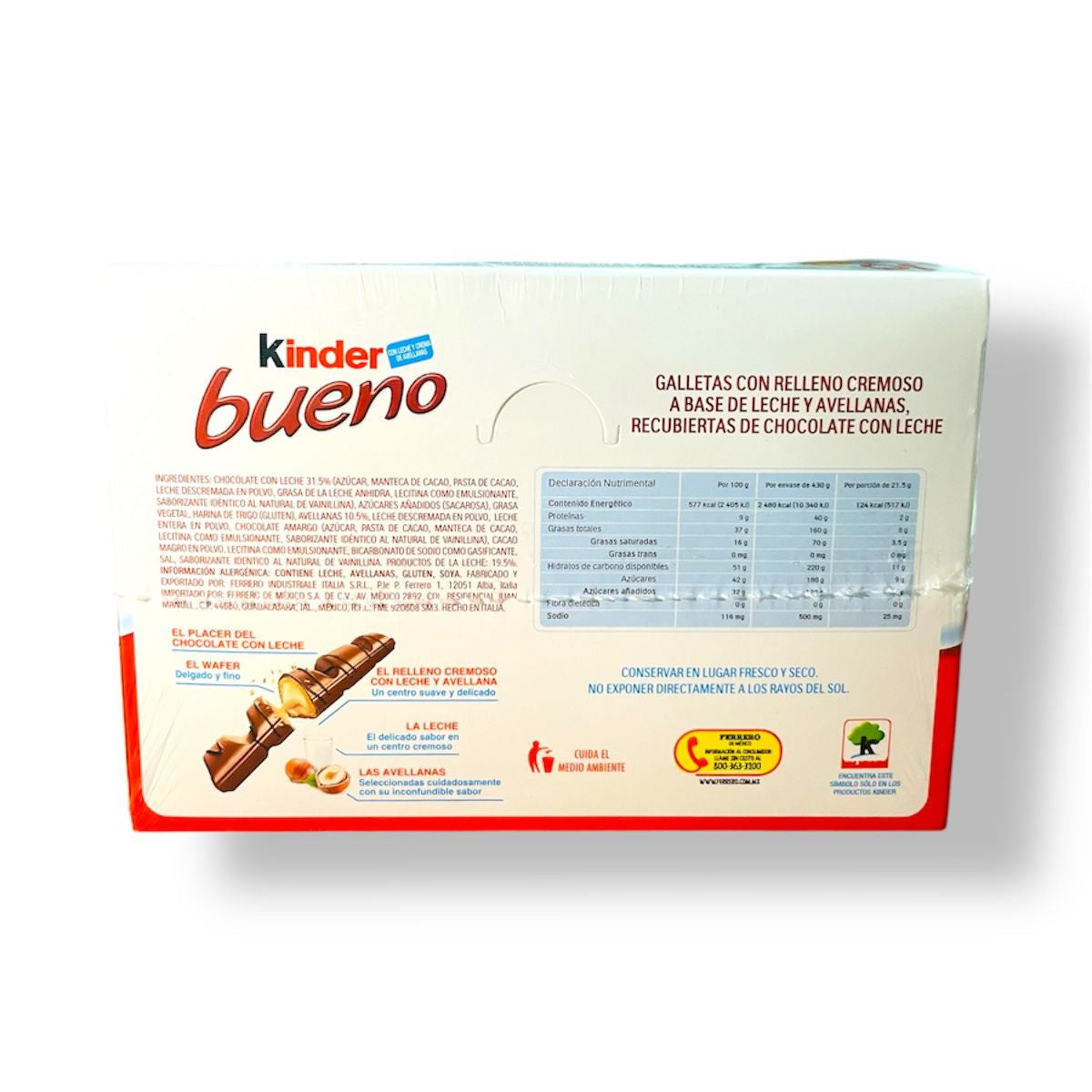 Kinder Bueno Galleta Con Relleno Cremoso A Avellanas 10 Pz