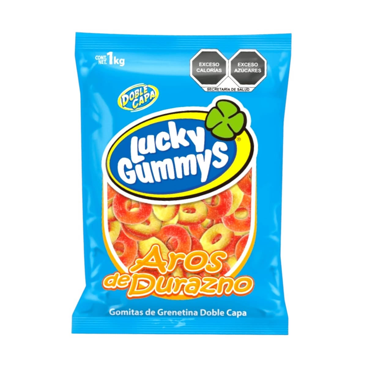 Gomitas Lucky Gummys Aros De Durazno 1Kg