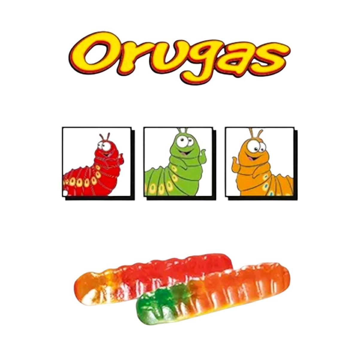 Gomitas Lucky Gummys Orugas Sabores Frutales 1Kg