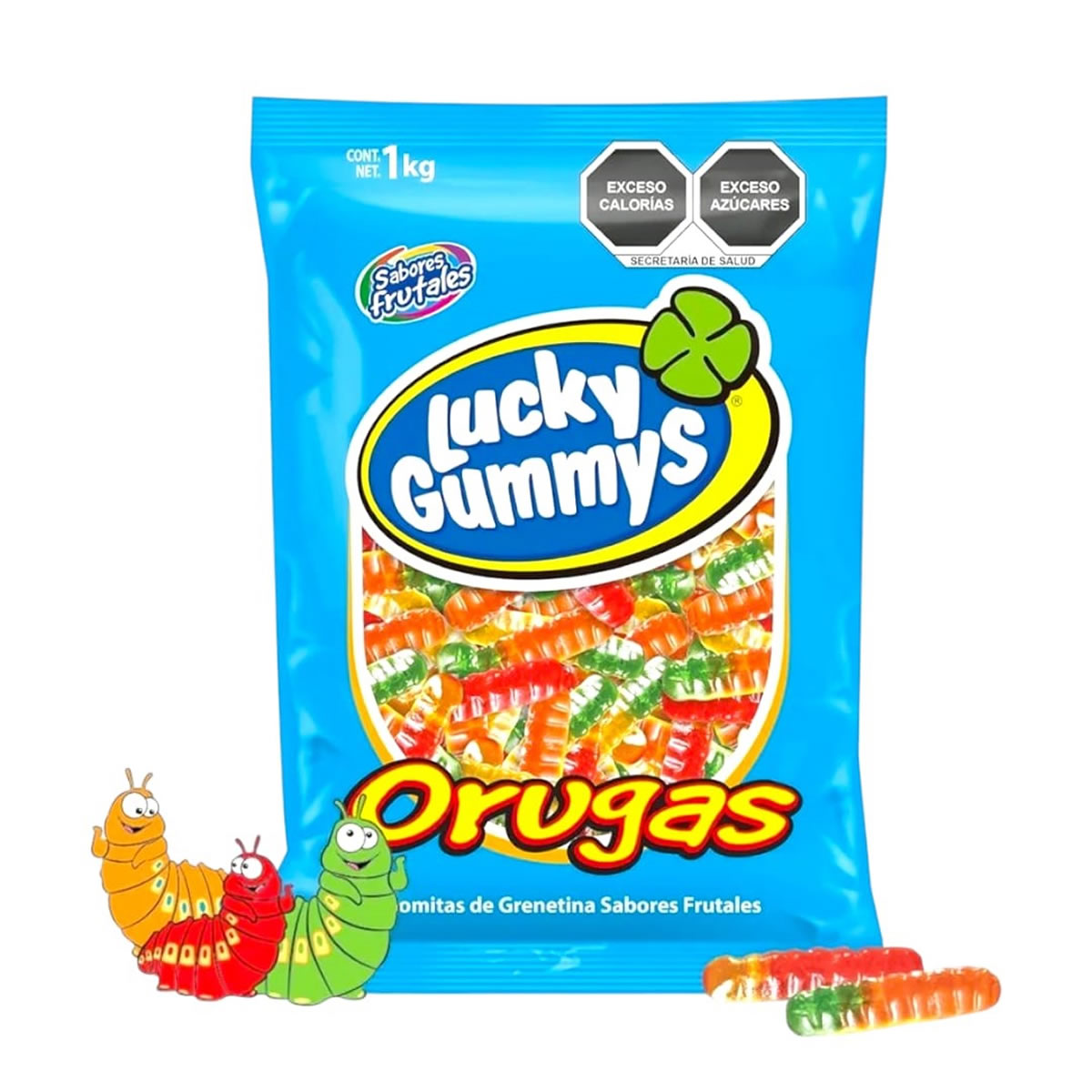 Gomitas Lucky Gummys Orugas Sabores Frutales 1Kg