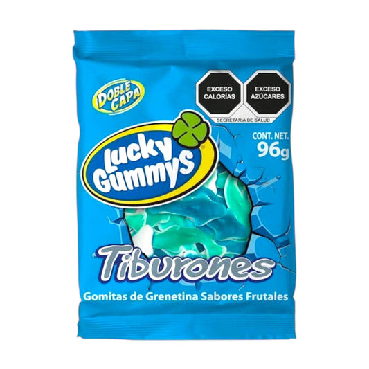 Gomitas Lucky Gummys Tiburones Sabor Frutal  96g