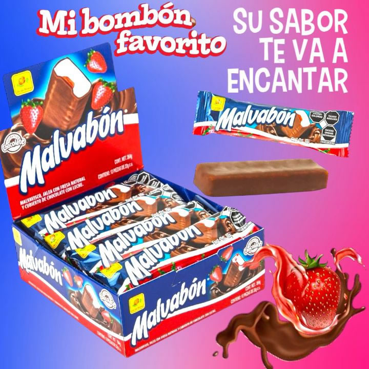 De La Rosa Malvabon Fresa Malvavisco Cubierto De Chocolate 12pz 254gr