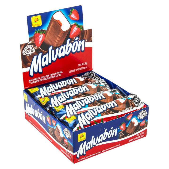 De La Rosa Malvabon Fresa Malvavisco Cubierto De Chocolate 12pz 254gr