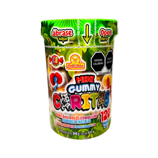 Mini Gummy Caritas Con Relleno Frutal 120Pz Las Delicias
