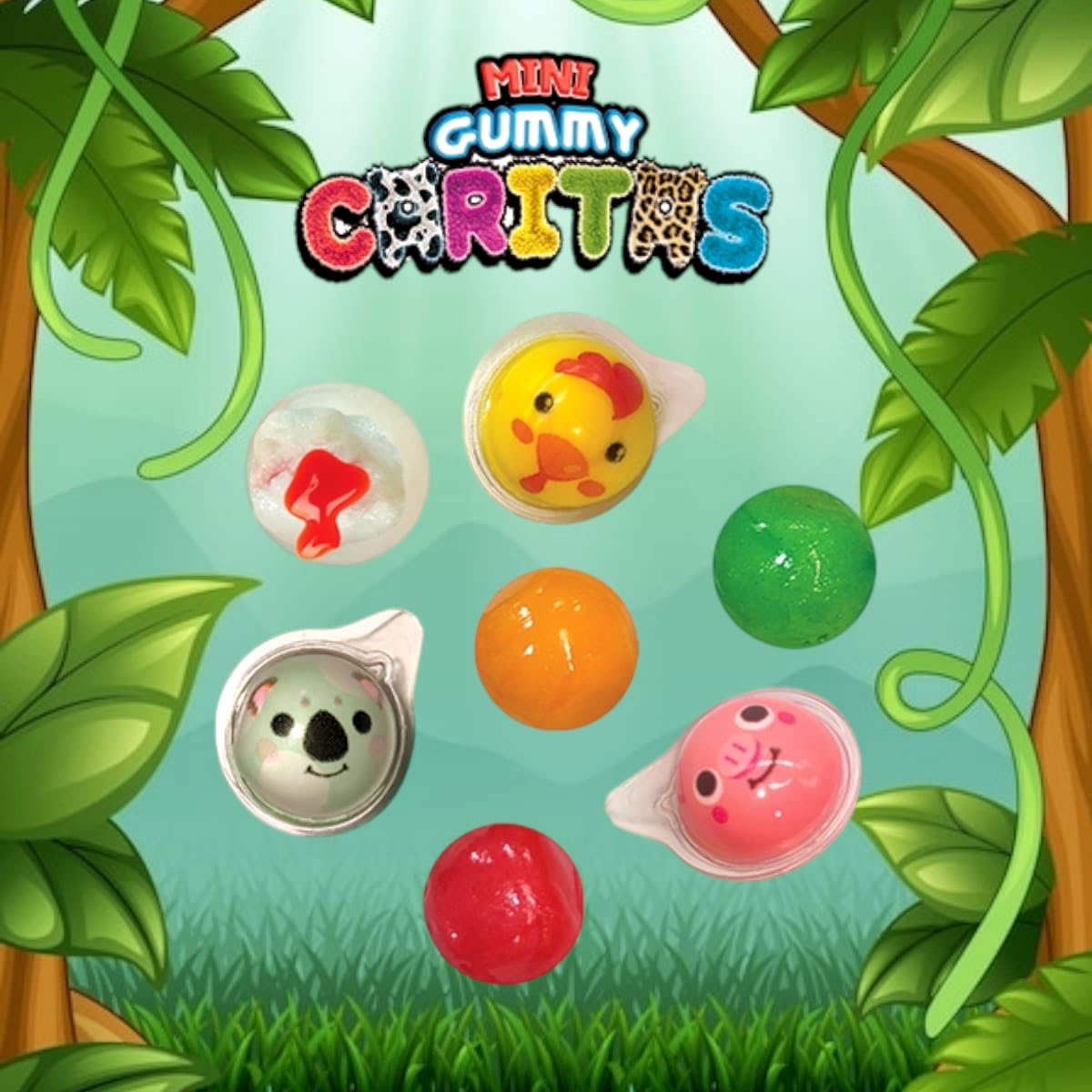 Mini Gummy Caritas Con Relleno Frutal 120Pz Las Delicias