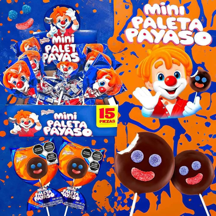 Mini Paleta Payaso Ricolino 15 piezas De 25g C/U