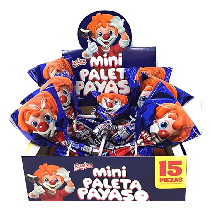 Mini Paleta Payaso Ricolino 15 piezas De 25g C/U