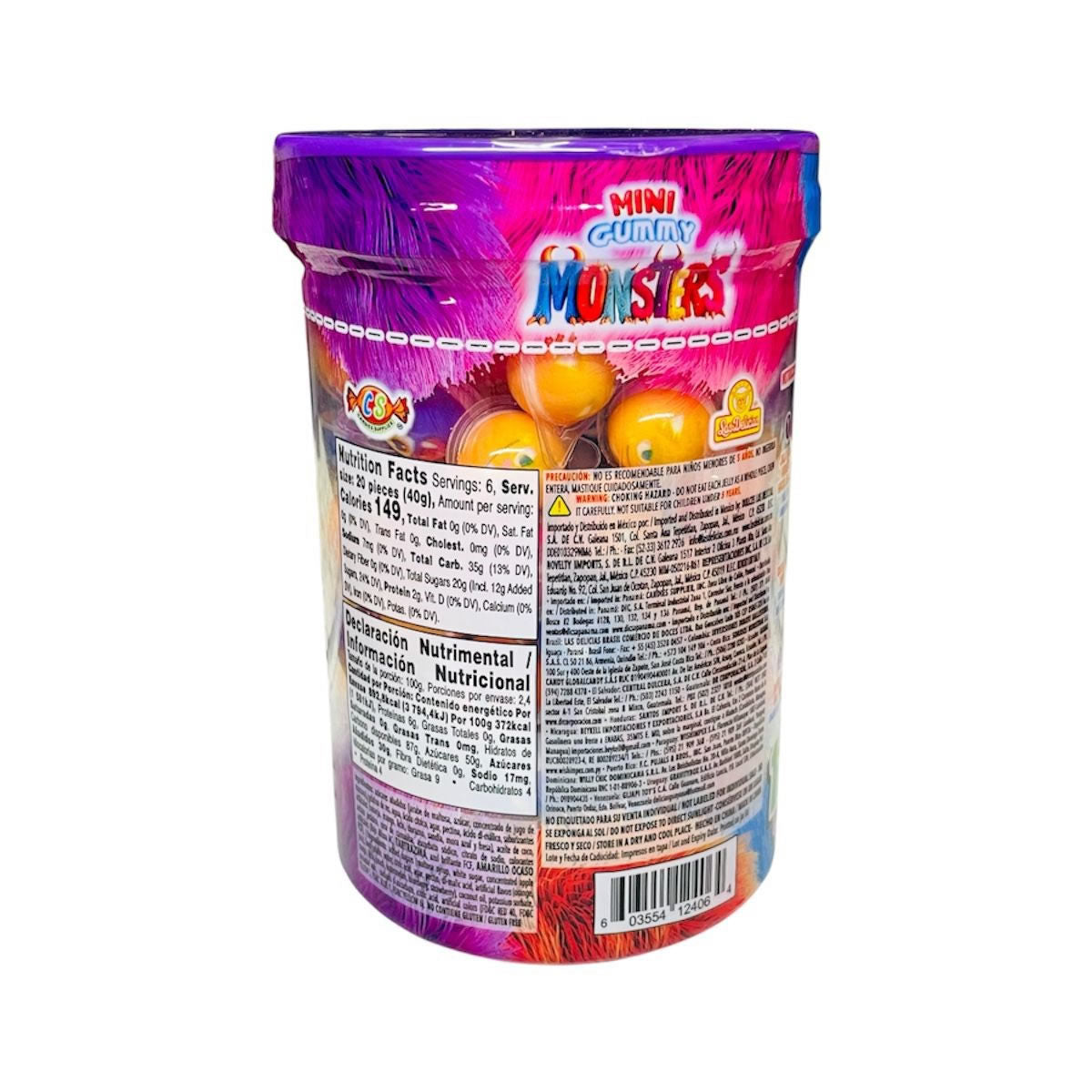 Mini Gummy Monsters Gomita Con Relleno Frutal 120Pz Las Delicias