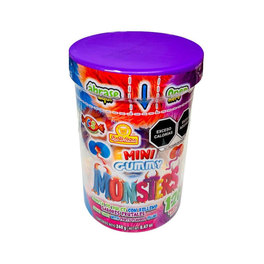 Mini Gummy Monsters Gomita Con Relleno Frutal 120Pz Las Delicias