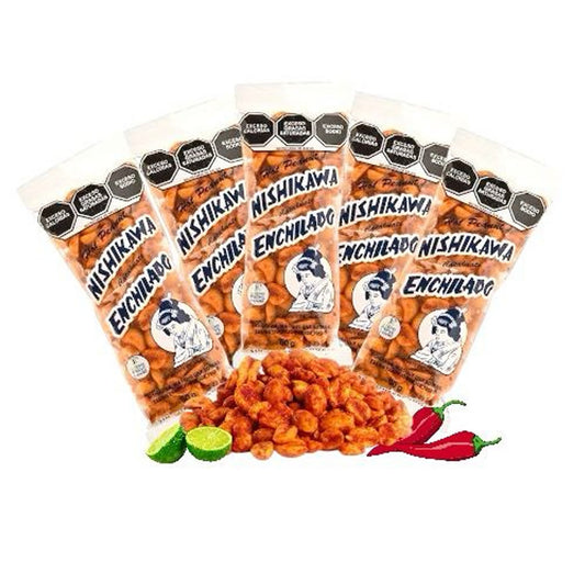 10 Piezas De Cacahuates Enchilados Nishikawa 60gr. C/u