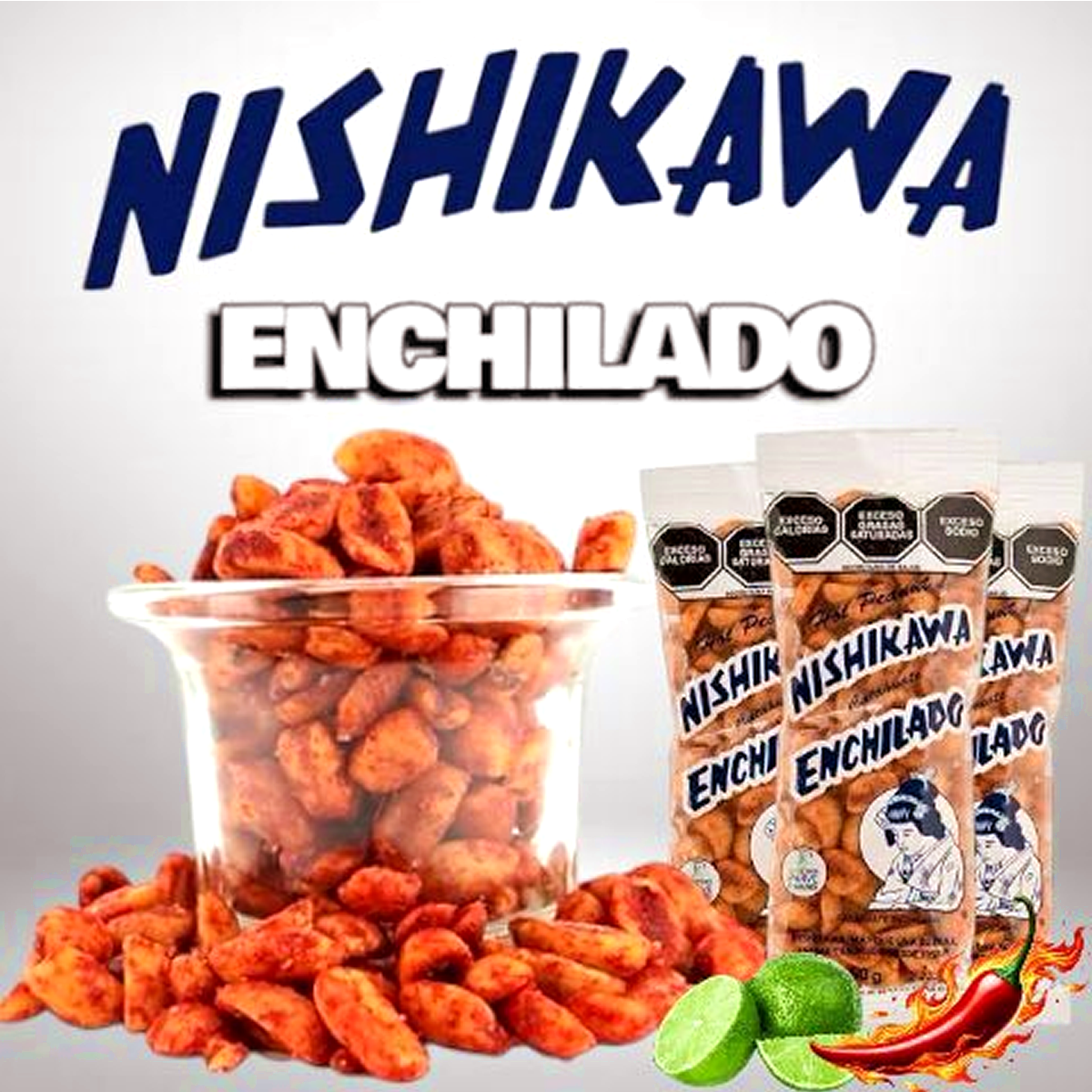 10 Piezas De Cacahuates Enchilados Nishikawa 60gr. C/u