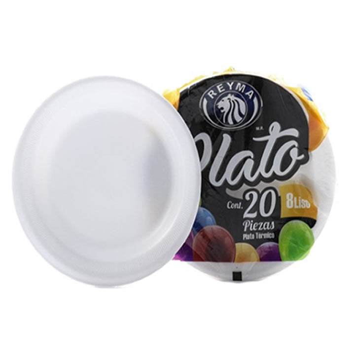 Reyma Plato 8 Liso Desechable 20 piezas