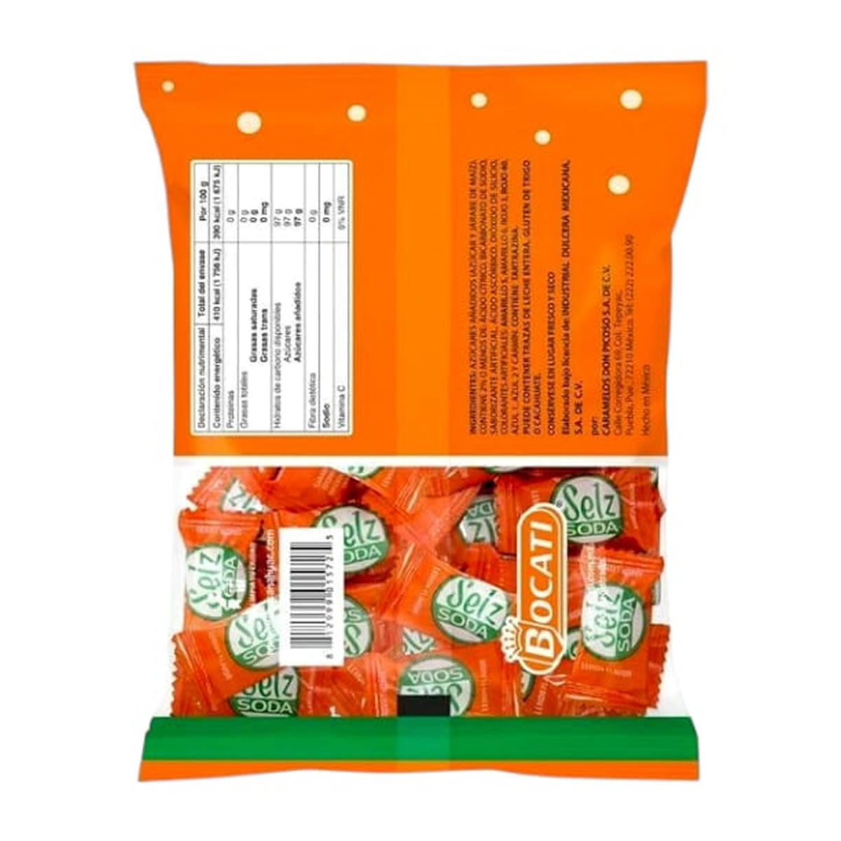 Selz Soda Caramelo Relleno De Polvo Efervescente Sabor Limon 100 Piezas