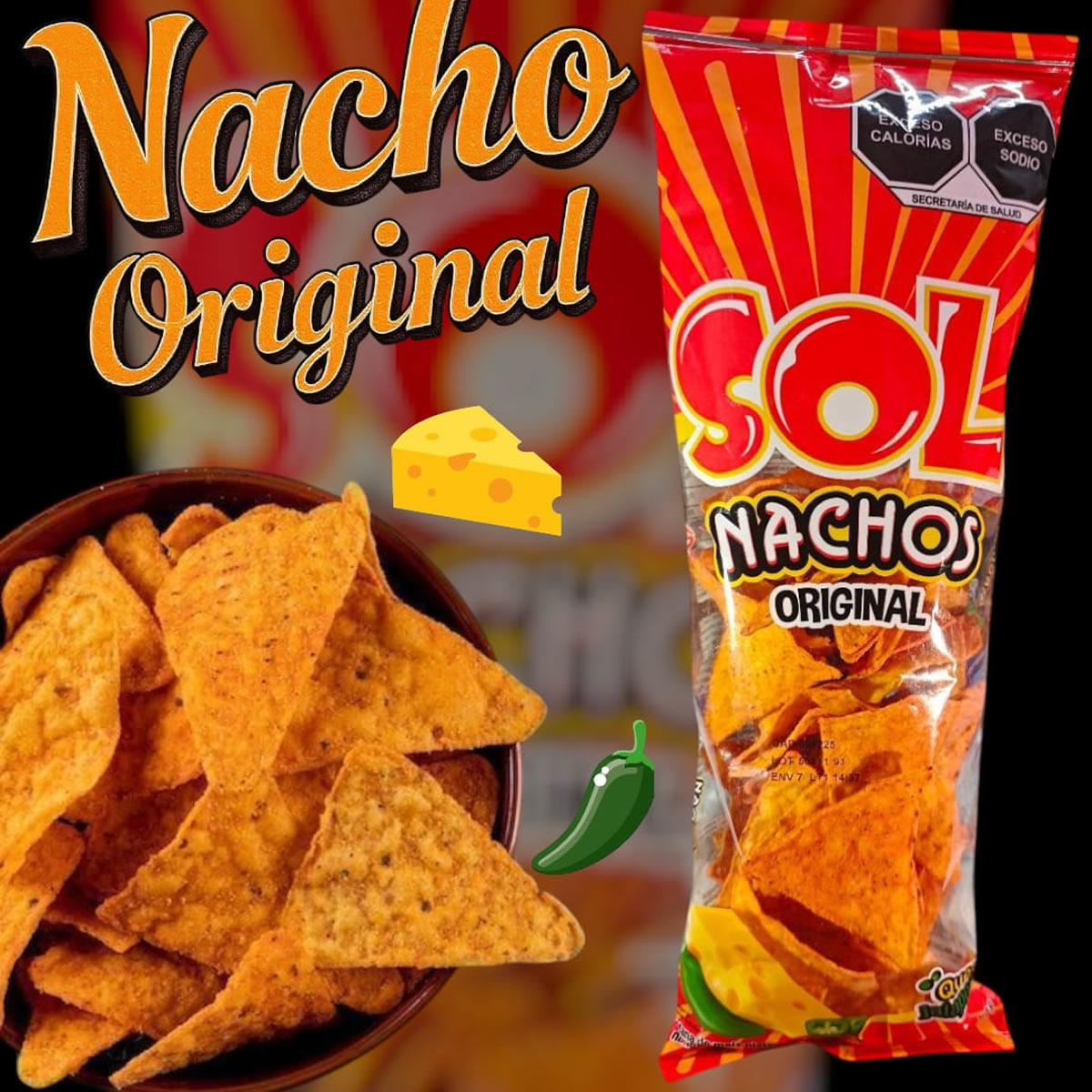 Sol Nachos Original Queso Jalapeño 100gr