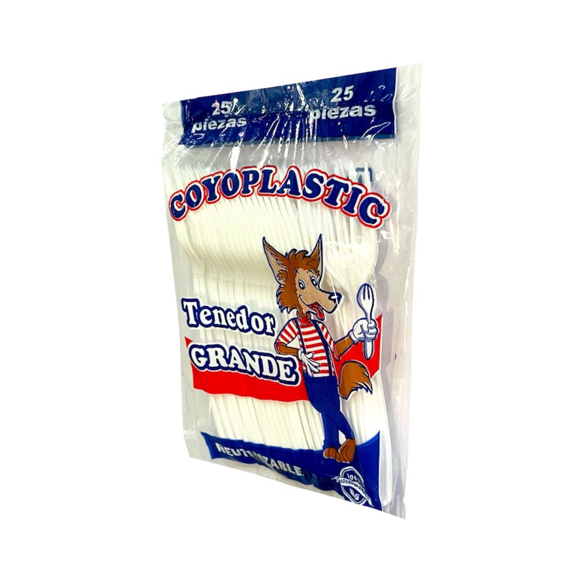 Tenedor Jumbo Coyoplastic De Plástico Desechable Grande 25 Pzas