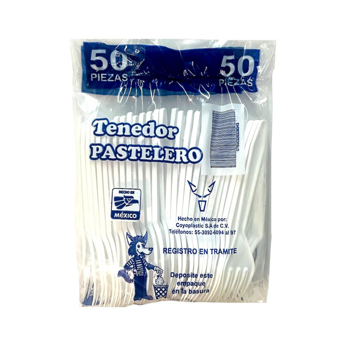 Tenedor Pastelero Coyoplastic Desechable Chico 50 Piezas