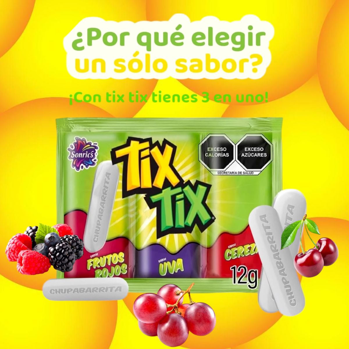 TixTix Chupa Barrita Dulce Comprimido Con 18 Piezas