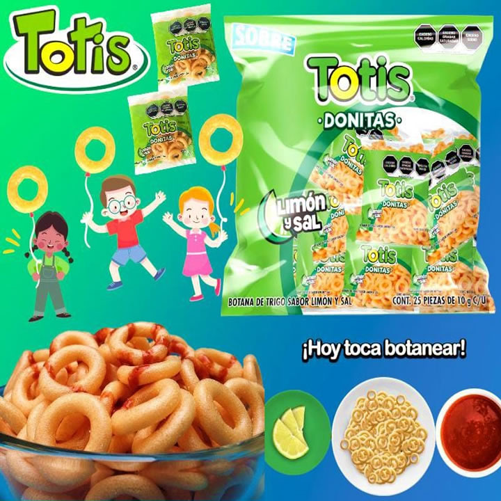 Totis Donitas Limón y Sal 25 piezas 10g. C/u