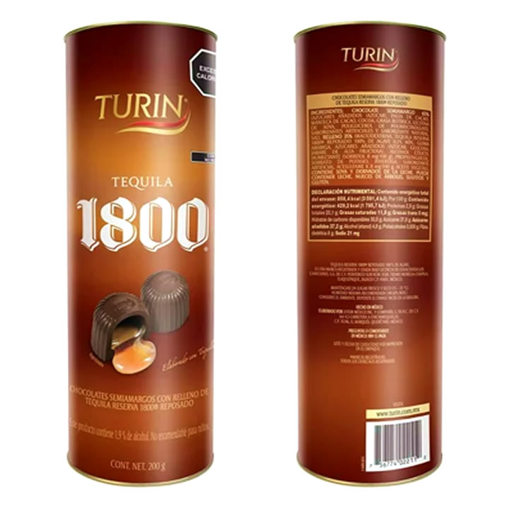 Turin Chocolate Tequila 1800 Tubo 180g