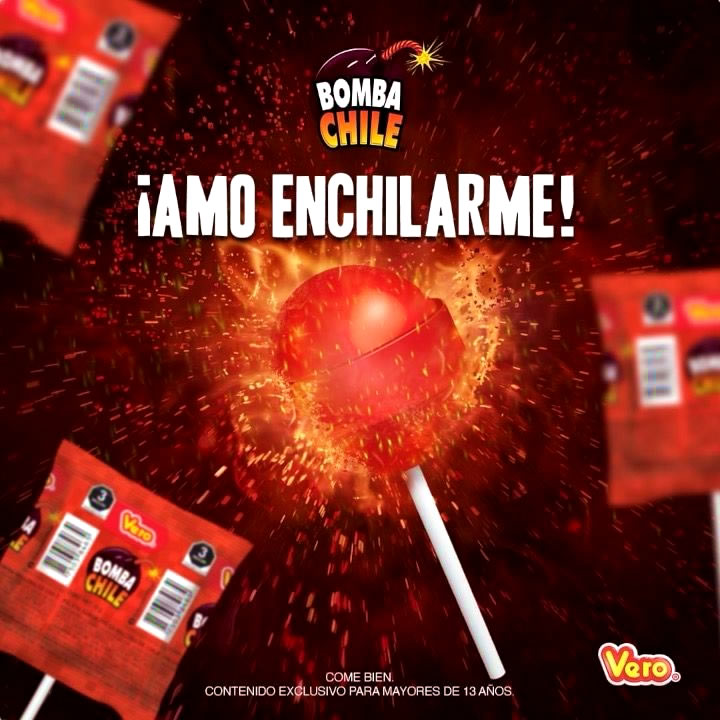 Vero Paleta Bomba Chile 40 Piezas