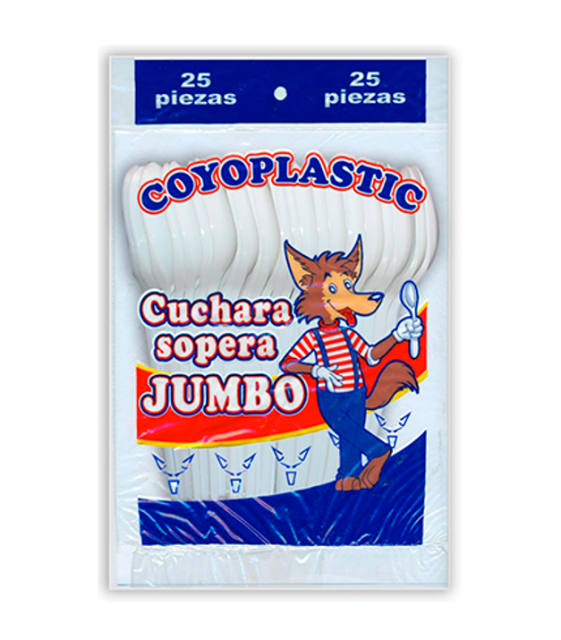 Cuchara Sopera Jumbo De Plástico Desechable Grande 25 Pzas