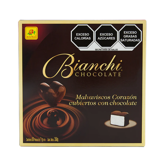 Bianchi Malvaviscos Corazón Cubiertos De Chocolate 50 Pzas