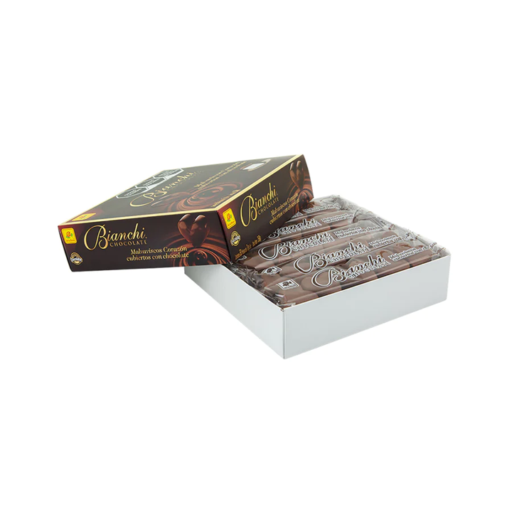 Bianchi Malvaviscos Corazón Cubiertos De Chocolate 50 Pzas