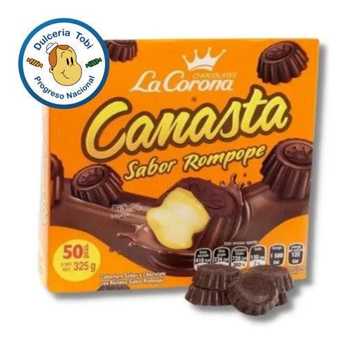 Chocolates de Canasta con Rompope La Corona 50 piezas